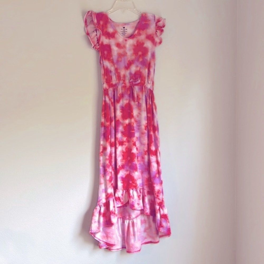 Super Soft Pink/ Coral/ Lilac Maxi Dress Size 7/8